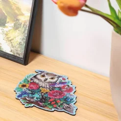 Puzzle en bois 150 pièces : Forme : Hibou floral - Ravensburger