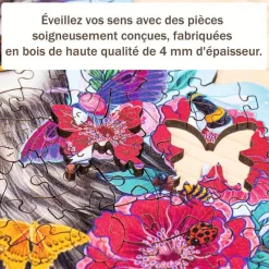 Puzzle en bois 150 pièces : Forme : Hibou floral - Ravensburger