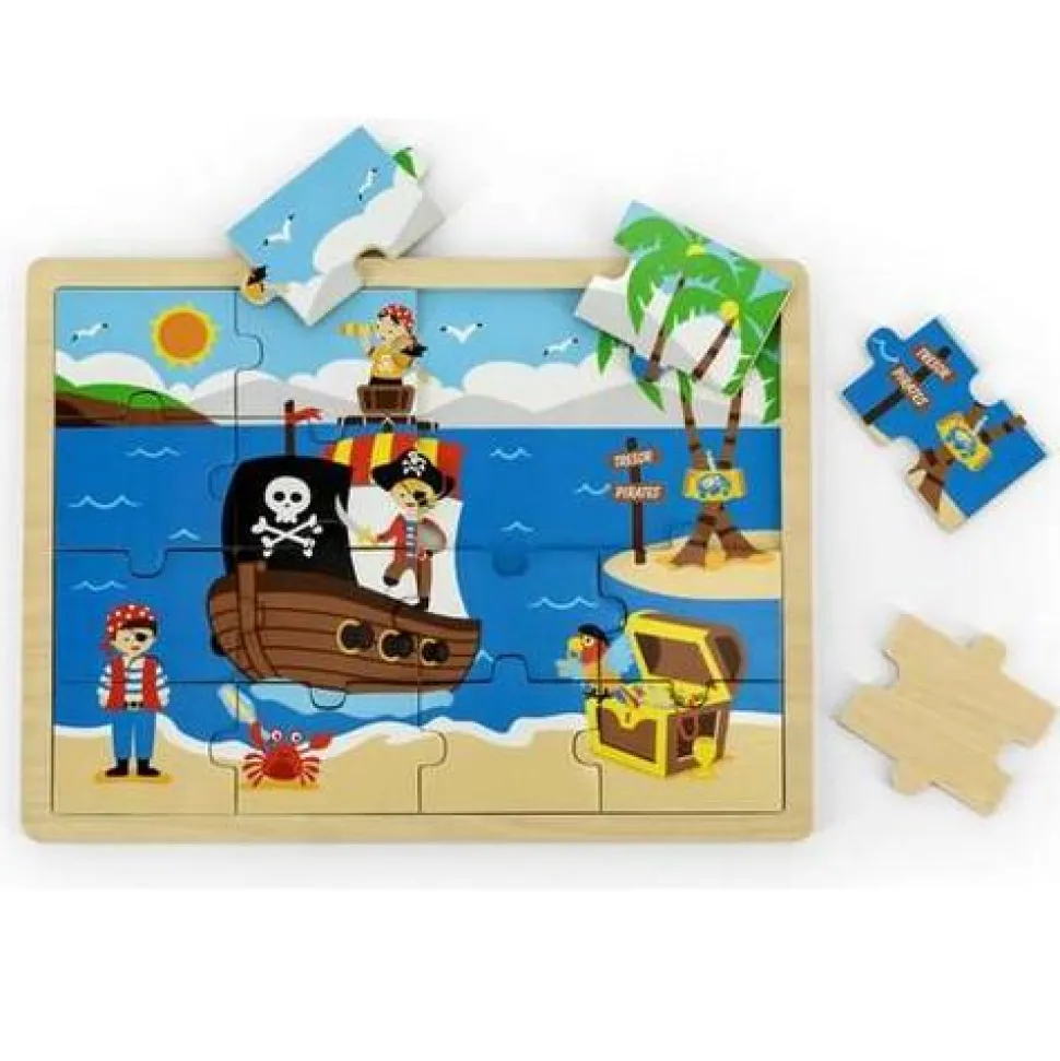 Puzzle en bois 16 pièces : Pirate - Asa Toys