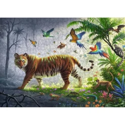 Puzzle en bois 500 pièces : Tigre de la jungle - Ravensburger