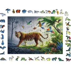 Puzzle en bois 500 pièces : Tigre de la jungle - Ravensburger