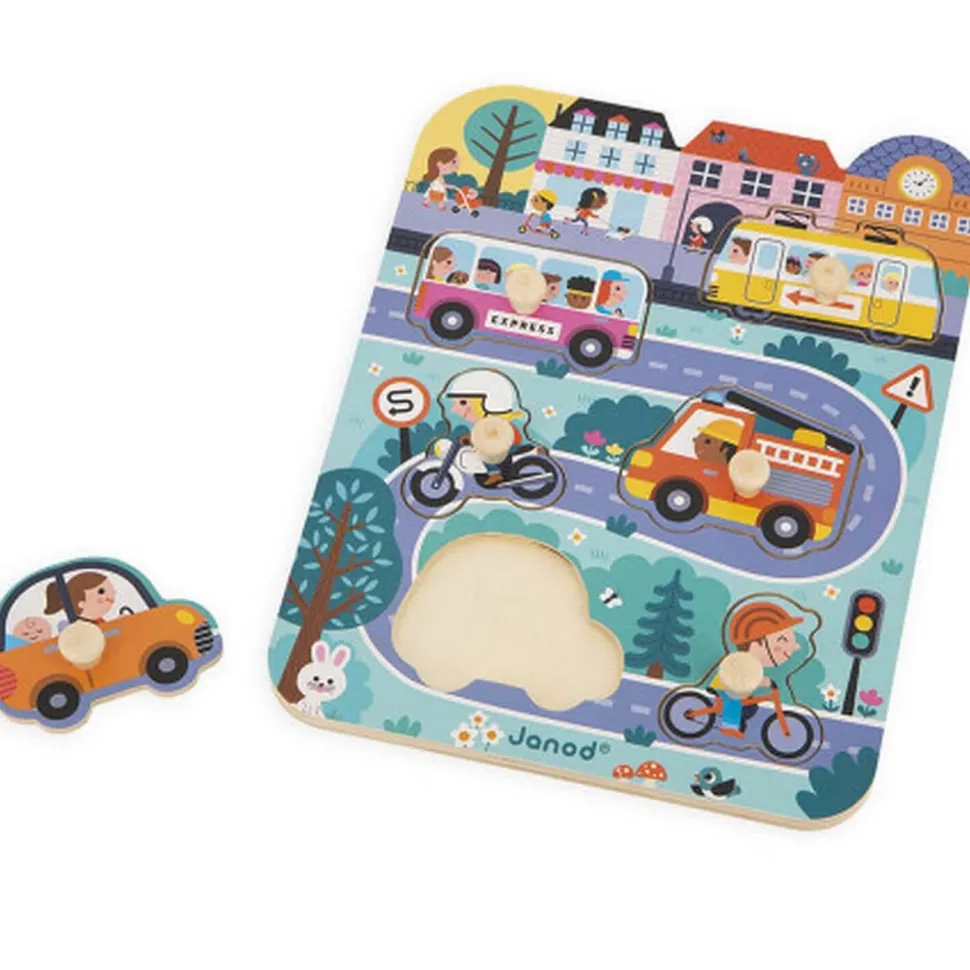 Puzzle Encastrement 6 pièces : city - Janod