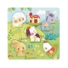 Puzzle encastrement en bois tactile : Ferme - 5 pièces - Janod