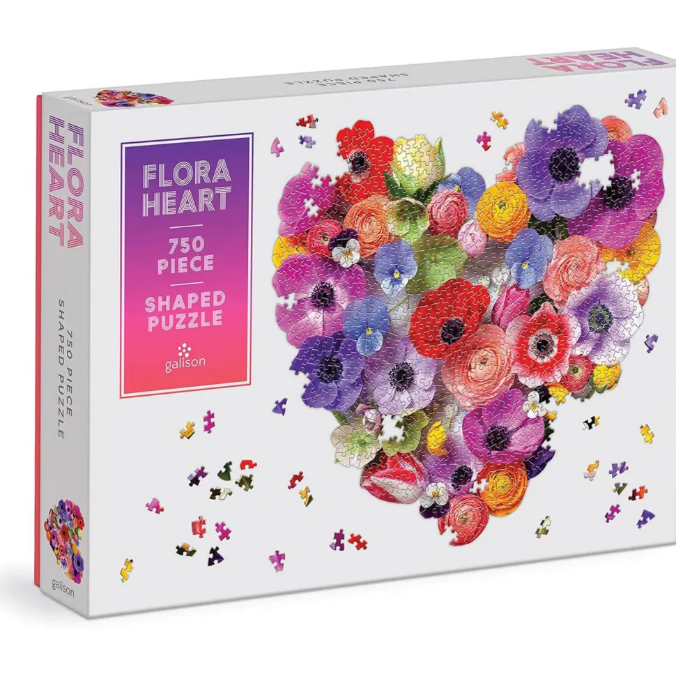 Puzzle forme 750 pièces : Cœur de fleurs - Galison