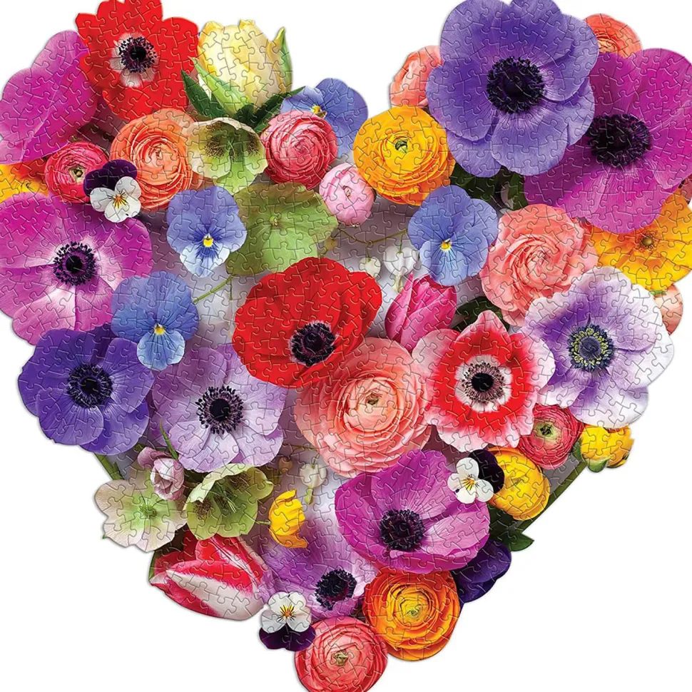 Puzzle forme 750 pièces : Cœur de fleurs - Galison