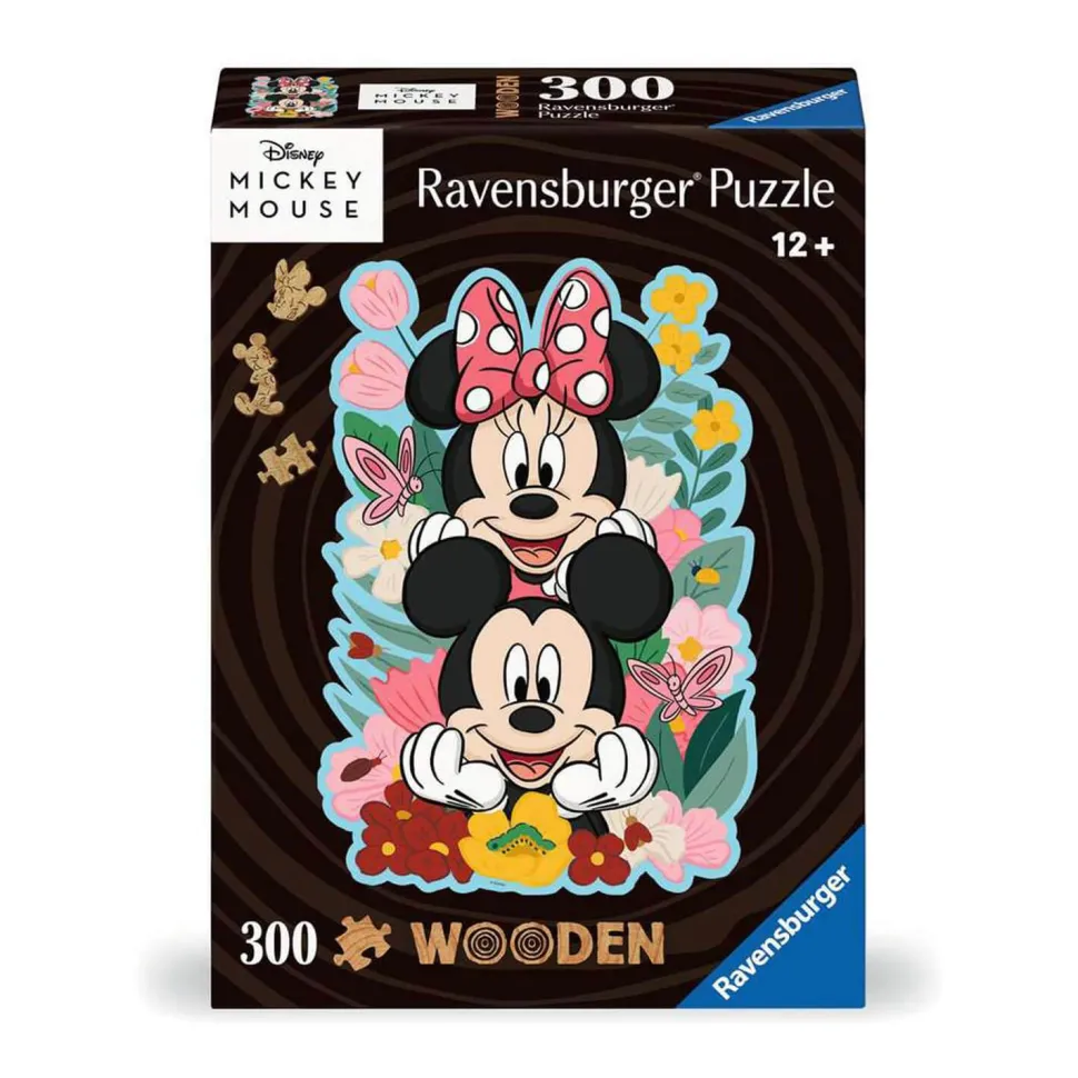 Puzzle forme 300 pièces en bois : Mickey et Minnie - Ravensburger