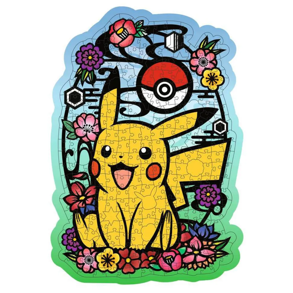 Puzzle forme 300 pièces en bois : Pikachu, Pokémon - Ravensburger