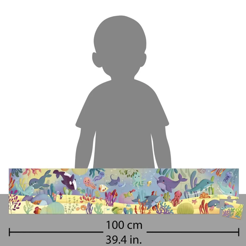 Puzzle frise 36 pièces : Les Animaux Marins - Janod