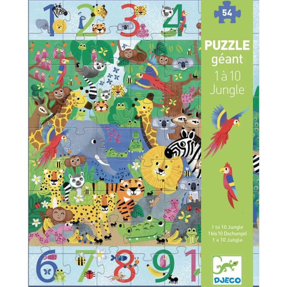 Puzzle géant : Chiffres de 1 à 10 : Jungle - Djeco