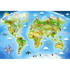 Puzzle Maxi 40 pièces : Carte du monde - Castorland