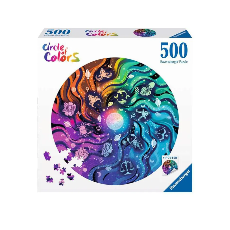 Puzzle rond 500 pièces : Astrologie (Circle of Colors) - Ravensburger