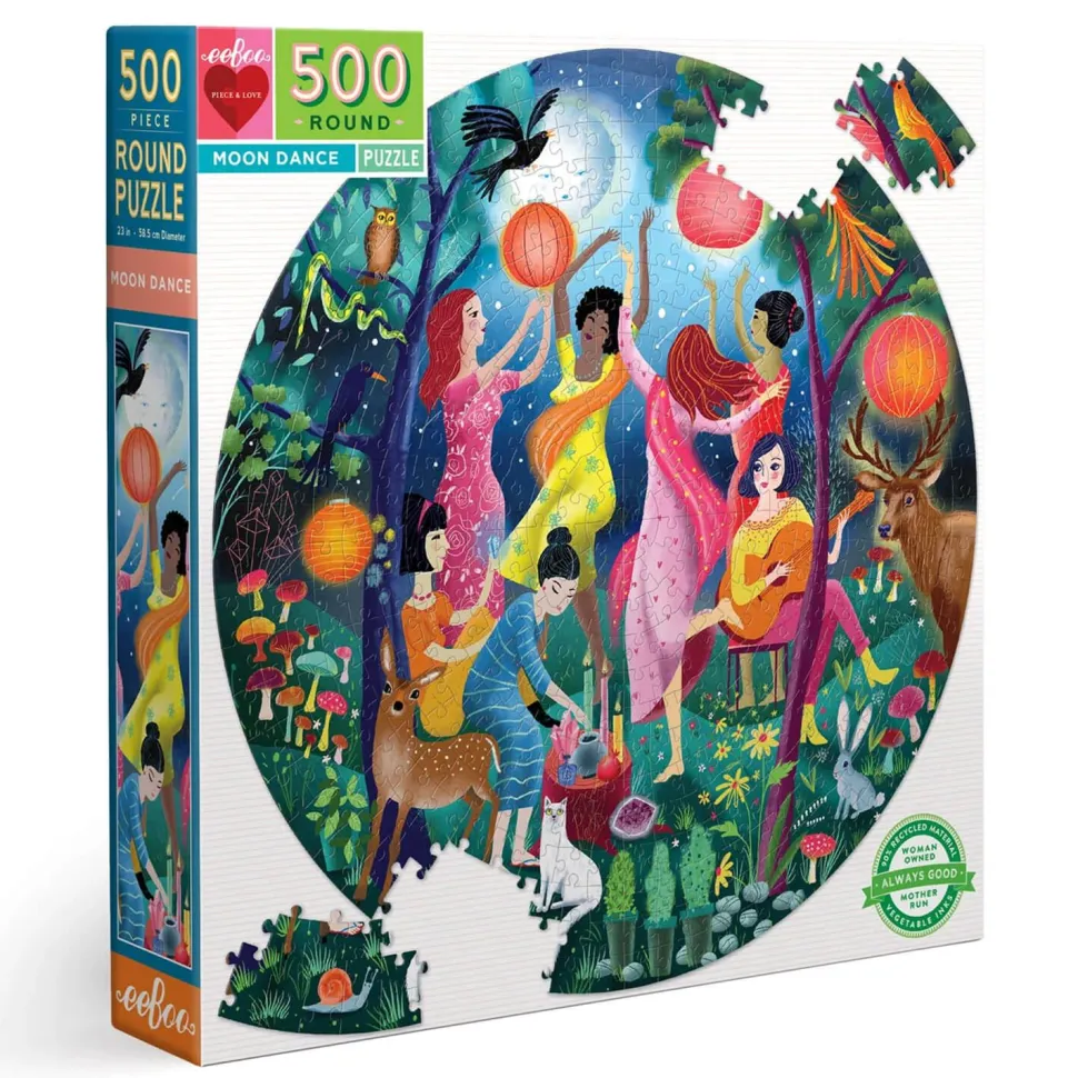 Puzzle rond 500 pièces : Danse de la lune - Eeboo