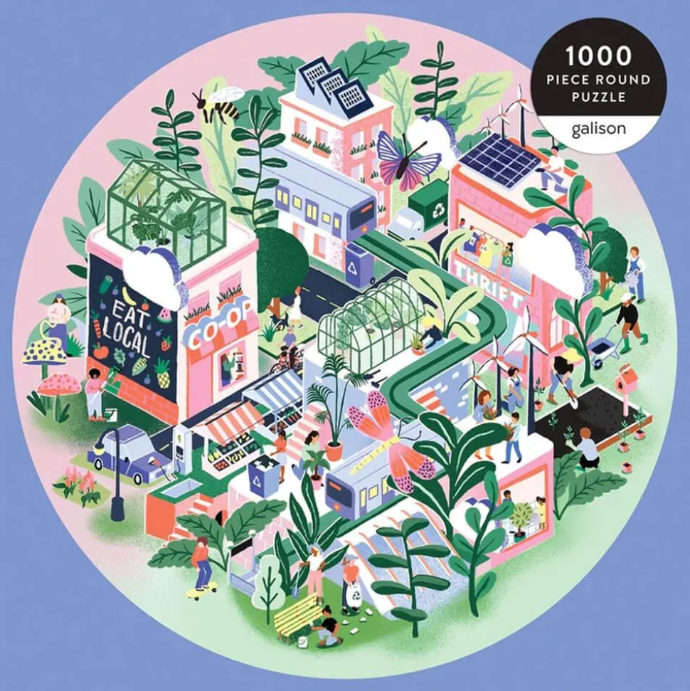 Puzzle rond 1000 pièces : Ville verte - Galison
