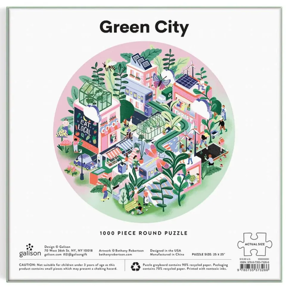 Puzzle rond 1000 pièces : Ville verte - Galison