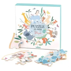 Puzzle rond en bois 24 pièces : Autour du monde - Sarah Betz - Vilac