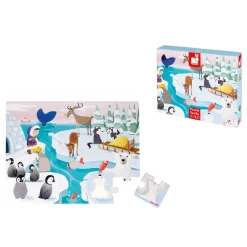 Puzzle tactile 20 pièces : La vie sur la banquise - Janod
