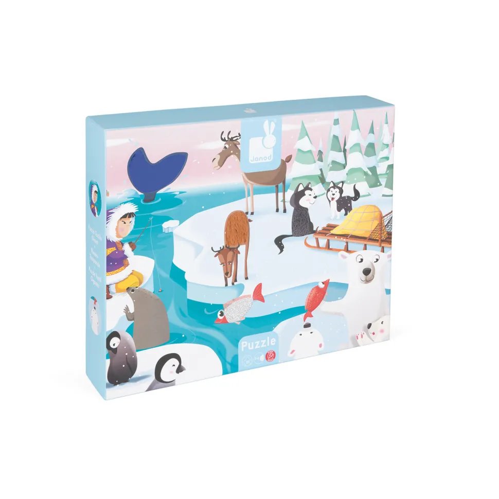 Puzzle tactile 20 pièces : La vie sur la banquise - Janod