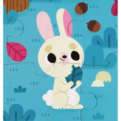 Puzzle tactile 20 pièces : Les animaux de la forêt - Janod