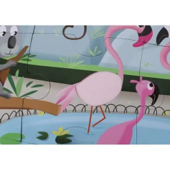 Puzzle tactile 20 pièces : Une journée au zoo - Janod