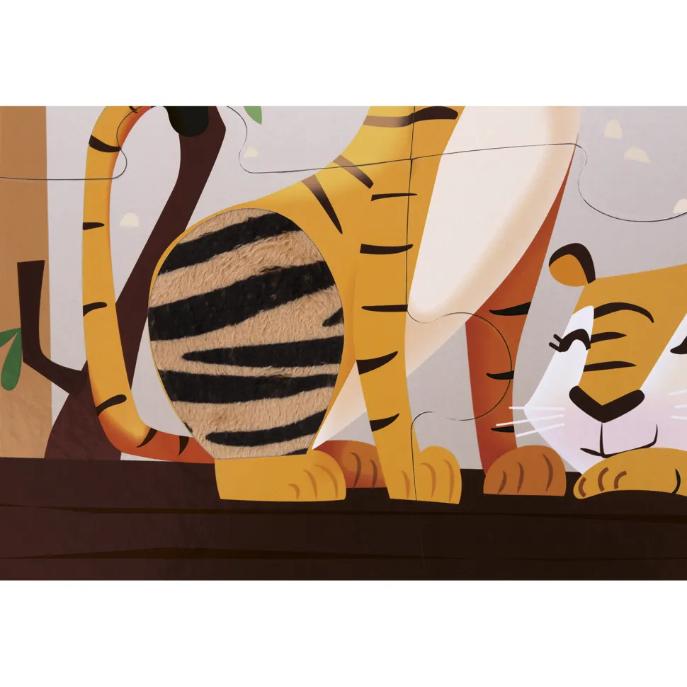 Puzzle tactile 20 pièces : Une journée au zoo - Janod