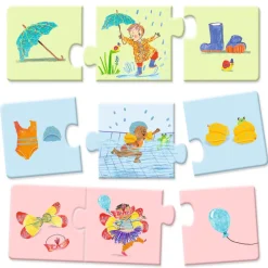 Puzzle trio : 8 x 3 pièces : Mon quotidien - Djeco