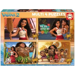 Puzzle 4x 50+80+100+150 pièces : Vaiana 2 - Educa