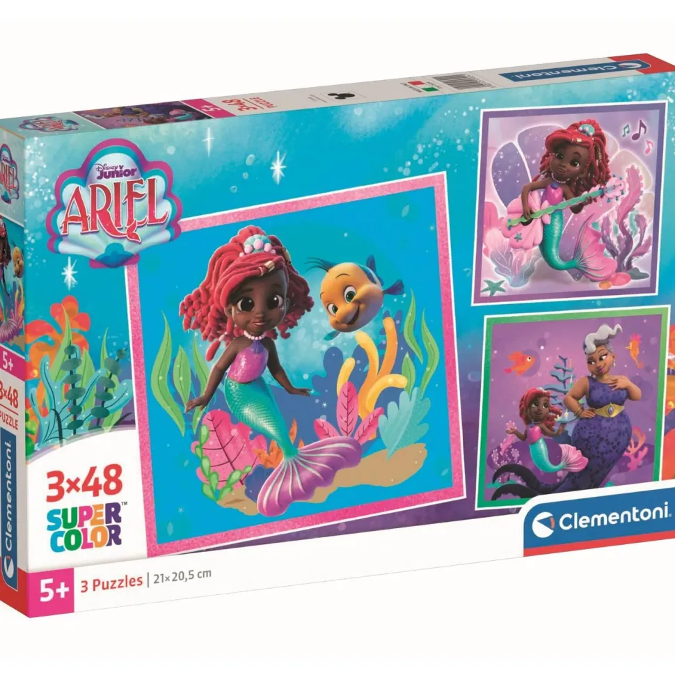 Puzzle 3x48 pièces : Ariel - Clementoni