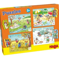 Puzzles 15 pièces : 4 puzzles : Les saisons - Haba