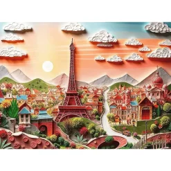 Puzzles 1000 pièces : 40e anniversaire - Paper Art 3D : Paris - Trefl