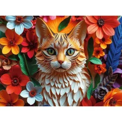 Puzzles 1000 pièces : 40e anniversaire - Paper Art 3D : Chat - Trefl