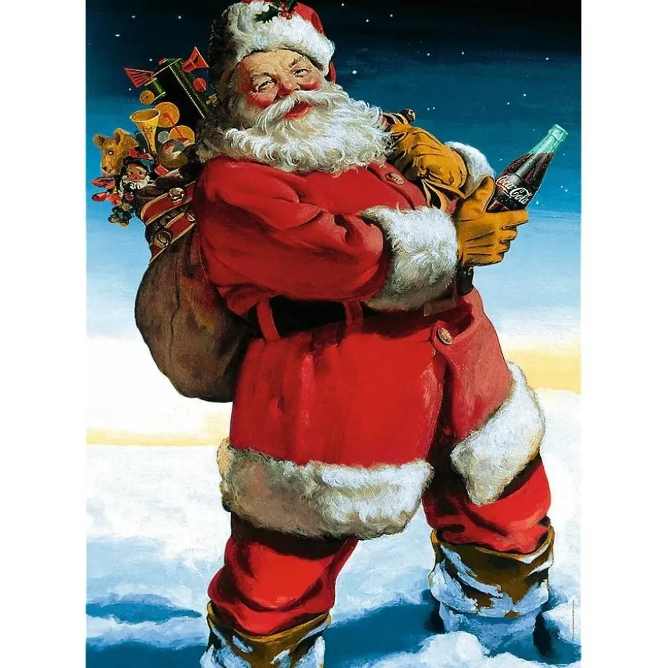 Puzzles 1000 pièces : Père Noël dans la neige / Coca-Cola - Trefl
