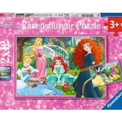 Puzzles 2 x 12 pièces : Dans le monde des princesses - Ravensburger