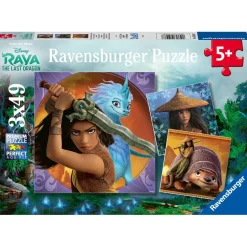 Puzzles 3 x 49 pièces : Disney Raya et dernier dragon : Raya, la courageuse guerrière - Ravensburger