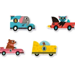 Puzzles 10 x 2 pièces : Duo Bolides - Djeco