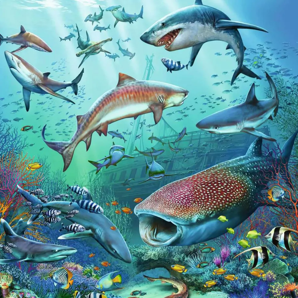 Puzzles 3 x 49 pièces : Le monde animal de l'océan - Ravensburger