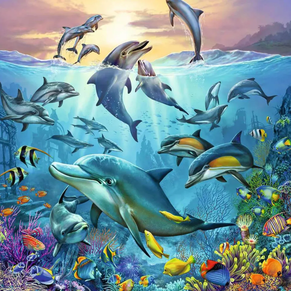 Puzzles 3 x 49 pièces : Le monde animal de l'océan - Ravensburger