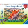 Puzzles 2 x 24 pièces : Mammouths et dinosaures - Ravensburger