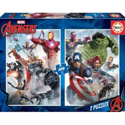 Puzzles 2 x 500 pièces : Marvel Mania - Educa