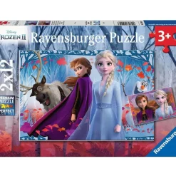 Puzzles 2 x 12 pièces : Voyage vers l'inconnu (La Reine des neige 2 - Frozen 2) - Ravensburger