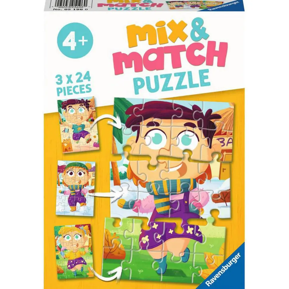 Puzzles 3 x 24 pièces Mix & Match : Les vêtements - Ravensburger