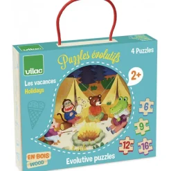 Puzzles de 6 à 16 pièces : 4 puzzles évolutifs : Les vacances - Vilac