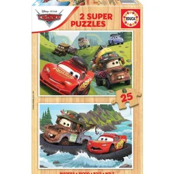 Puzzles en bois 2 x 25 pièces : Cars - Educa
