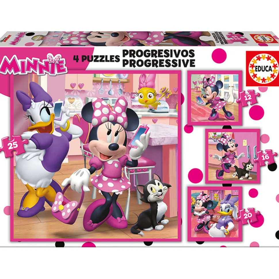 Puzzles progressifs 12 à 25 pièces : Minnie et ses amis - Educa