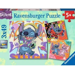 Puzzles 3x49 pièces : Disney Stitch - Ravensburger