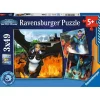 Puzzles 3x49 pièces : Dragons : les neuf royaumes - Ravensburger