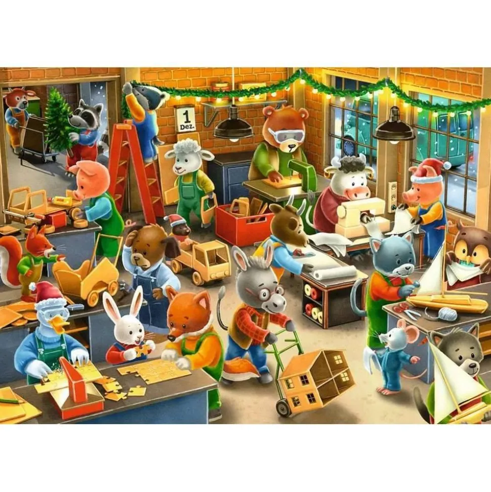 Puzzles 2x12 pièces : L'atelier de Noël - Ravensburger
