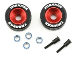 Roues Alu Anodisees Rouge Pour Barre Wheelie Bar (2) - Traxxas