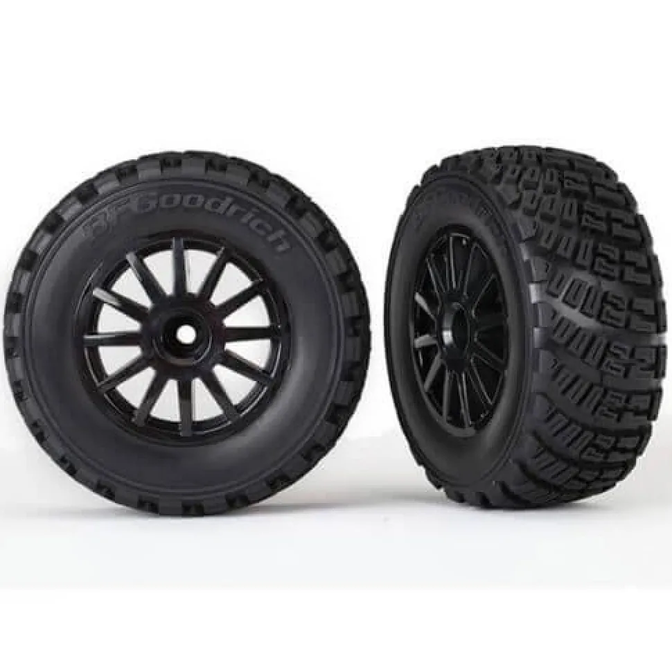 Roues Montees Collees Noires X2 - Traxxas
