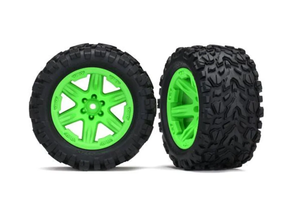 Roues Montees Collees Rxt Vertes Talon X2 - Electrique Arriere - Traxxas - Traxxas