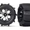 Roues Montees Collees Chromees Noires Pneus Pelle (2) - Traxxas - Traxxas